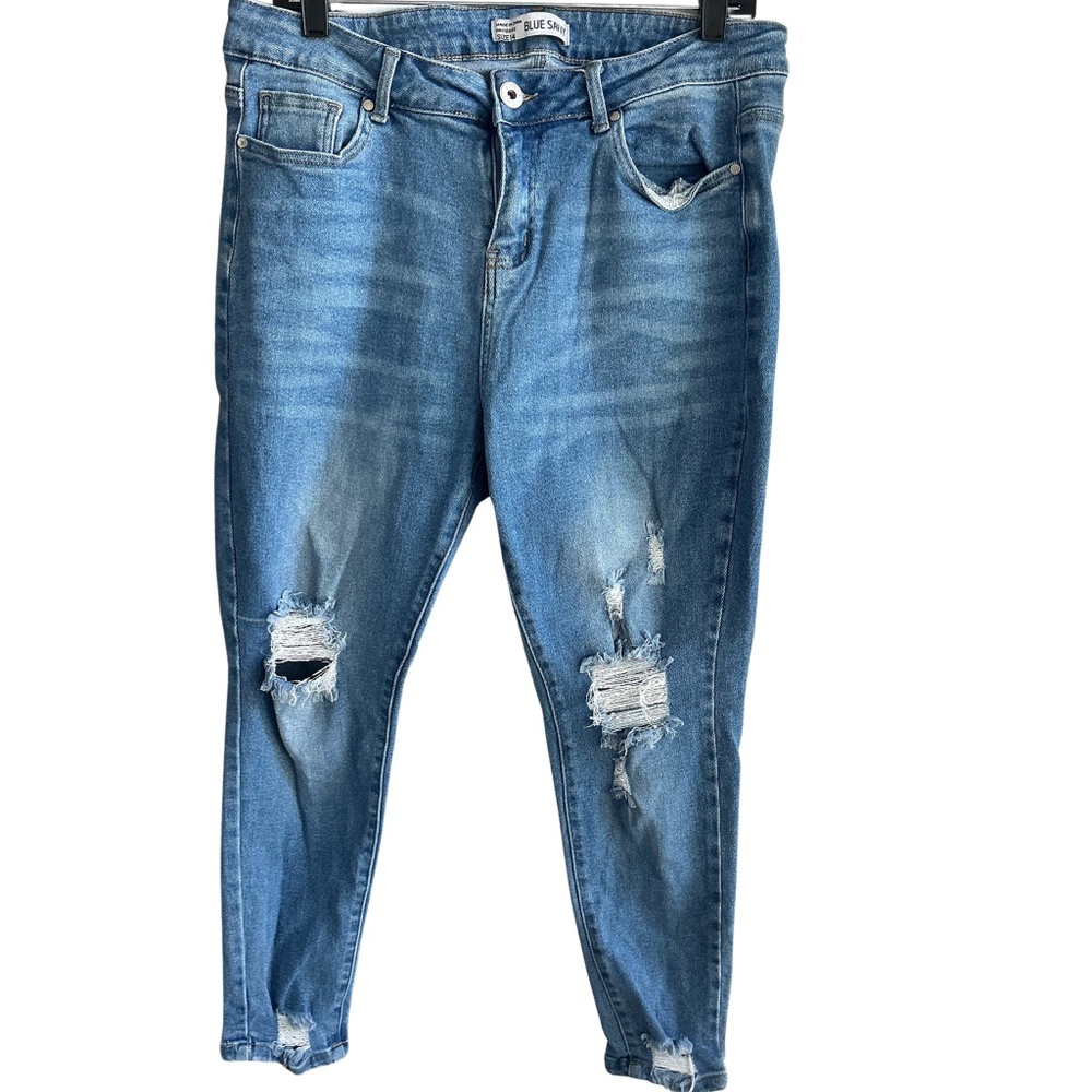 BLUE SAVVY Distressed Straight Jeans 35x25